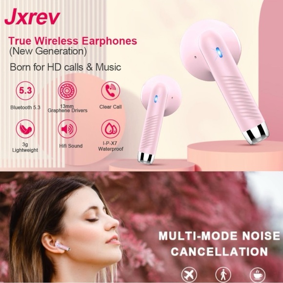 🆕WIRELESS EARBUDS! PORTABLE, EASY TO USE, NOISE CANCEL, & MORE! COLOR: P… - Picture 6 of 16